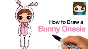 This color book was added on 2017 06 20 in draw so cute coloring page and was printed 993 times by kids and adults. How To Draw A Cute Girl In A Bunny Onesie Easy Youtube