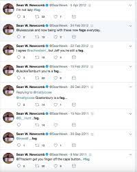 I don't know if i'm gonna be putting on this headset again. Braves Sean Newcomb Tweeted Homophobic Slurs During High School