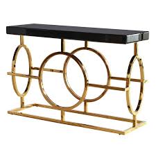 The Mackintosh Gold Black Glass Console Konsolnye Stoliki Konsoli Dizajn Mebeli