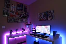 Black And White Bedroom Setup Black White Ultrawide Battlestation Gamer Room Diy Gaming Room Setup Game Room Design