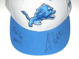 Detroit lions hat cap new nwt 47 brand adjustable nfl black grey blue. Jason Fox Sideline Worn Signed Detroit Lions New Era Hat
