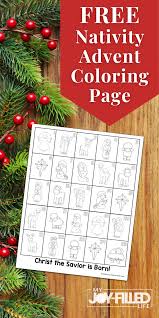 Nativity Advent Coloring Page In 2020 Advent Calendars For Kids Advent Coloring Christmas Activities For Kids