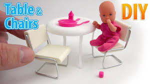 Diy Realistic Miniature Table And Chairs Dollhouse No Polymer Clay Diy Chair Dollhouse Miniatures Diy Doll House