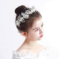 Check spelling or type a new query. Amazon Com Headband Wedding Flower Girls Rhinestone Pearl Crystal Beads Fairy Gold Vine Hair Accessories For Little Girl Princess Halo Tiara Beauty