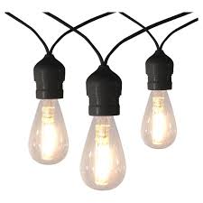 10ct Outdoor Led Vintage Warm White String Lights With Black Wire Threshold Target