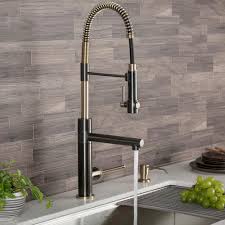 Maybe you would like to learn more about one of these? Kraus Artec Pro Single Handle Pull Down Sprayer Kitchen Faucet With Pot Filler In Black Stainless Brushed Gold Kpf 1603sbbg The Home Depot Kitchen Faucet Kitchen Handles Kitchen Faucet With Sprayer
