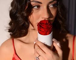 Rosa preservada en caja redonda