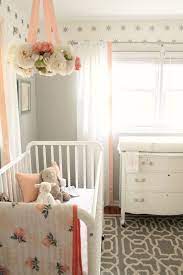 Peach And Gray Nursery Reveal Baby Girl Room Baby Nursery Nursery