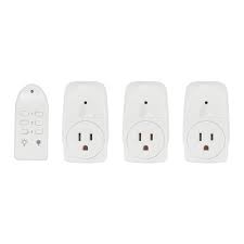 Tork Indoor Wireless Plug In Remote Controlled 1 Grounded Outlet 3 Pack 483d The Home Depot In 2020 Remote Wireless Plugs