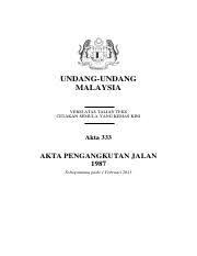 We did not find results for: Akta16 Akta Pengangkutan Jalan 1987 Akta 133 Bm Bi Pdf Undang Undang Malaysia Versi Atas Talian Teks Cetakan Semula Yang Kemas Kini Akta 333 Akta Course Hero