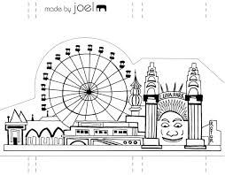 Made By Joel Paper City Sydney Opera House And Luna Park Paper City Paper City Printable Free Printable Crafts