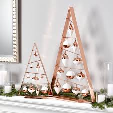 A Frame Copper Ornament Trees Crate And Barrel Copper Christmas Decor Glam Christmas Decor Copper Christmas