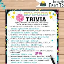 The brat diet can be especially helpful for you if you're experiencing gastrointes. 1980s Food Trivia Questions Game Birthday Activity 80s Etsy