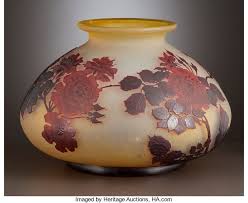 Miscellaneous Emile Galle Vase Patterned With Wild Roses In Reds Over Shadedlemon Ground Circa 1900 Marks Cameo Vase Crafts Vases Decor Mosaic Vase Decor