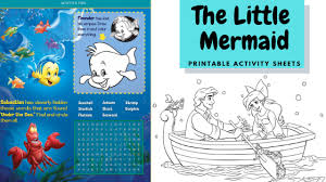 Ariel is wearing her pink dress and erics palace can be seen in the background! The Little Mermaid Printable Activity Sheets New Blu Ray Bonus Features