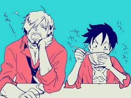 Sanji, Luffy, eating, text, rice, funny, sleepy, yawning, chopsticks; One  Piece | One piece comic, Luffy, One piece manga