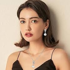 Parure Bijoux Femme Bijoux Femme Parure De Mariage Or Jaune Rhodiu00e9  Zircon Et Perles Pas Cher