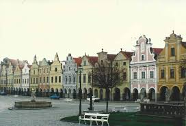 Marktplatz Von Telc Tschechien Fassade Stadt Tschechien
