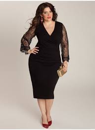 Igigi Francesca Lace Dress Surplice Ruched Black 14 16 Lined Evening V Neck 3 4 Igigi Empirewaist Eveni Fashion Plus Size Outfits Plus Size Holiday Dresses