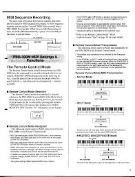 Midi Sequence Recording Functions The Remote Control Mode