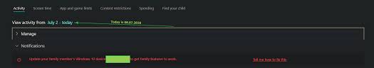 All boxes are checked to active, times have been set, everything should work. Windows 10 Parental Control Not Showing Activity Microsoft Community