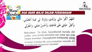 Jangan memulakan perniagaan kerana ia merupakan salah satu tren terkini dan menganggapnya ia dapat memberi pulangan wang yang lumayan jika dikomersialkan. Doa Agar Maju Dalam Perniagaan Mari Berdoa Part 66 Youtube