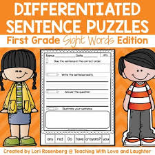 Sentence Puzzles First Grade Sight Word Edition Tpt