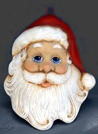 Ceramic Bisque Ready To Paint Santa Head Ornament Calabazas Pintadas A Mano Cara De Santa Claus Pinturas De Santa