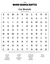 Savvy shoppers are reducing their costs with online printable coupons. Car Brands Word Search Online Word Game Printable Free