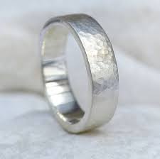 Chunky Hammered Silver Ring Hammered Silver Ring Mens Silver Rings Hammered Ring Men