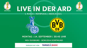 Die 32 partien der ersten runde im dfb pokal 2019/2020 stehen fest. Ard Ubertragt Msv Gegen Bvb Dfb Deutscher Fussball Bund E V