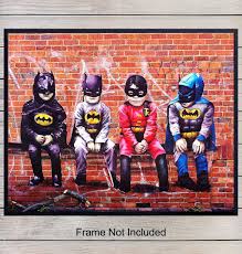 Wenjie home decor superhero comics logo embossed custom metal superman tin sign. Batman Superheroes Kids Mural Wall Art Print Home Decor Yellowbird Art And Design