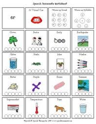 Er Sound Articulation Worksheets Speech Activities Speech Articulation