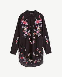 Buy zara embroidered women's denim and get the best deals at the lowest prices on ebay! Image 8 Of Floral Embroidery Shirt From Zara Embroidered Shirt Zara Tops Shirt Embroidery