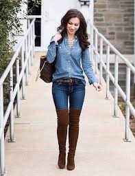 19 Cute Denim Shirt Outfit Ideas Fall Fashion Outfits Fall Outfits Women Winter Fashion Outfits