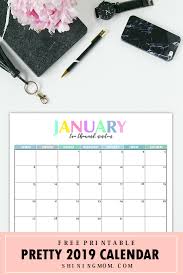 Perfect for home or office.prints as 8.5 x 11 or less. Free Printable 2019 Calendar Beautiful And Colorful