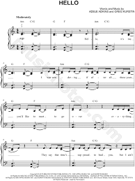 Print And Download Sheet Music For Hello By Adele Sheet Music Arranged For Easy Piano In A Minor Transposable Sheet Music Easy Piano Printable Sheet Music