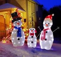 Karl home 3pcs 29 in. White LED Fabric 2D Snowman Family ...