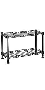 How to install kitchen shelves: Amazon Com Songmics Cabinet Shelf Organizers Stackable Expandable Set Of 2 Metal Kitchen Counter Shelves Brown Ukcs01br