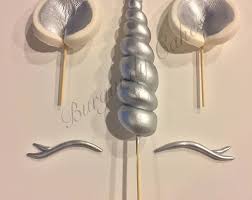 Cils Les Oreilles Et Corne De Licorne Fondant Cake Toppers Argent Unicorn Birthday Cake Unicorn Cake How To Make A Unicorn Cake