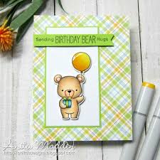 Just A Pigment Of My Imagination Sending Birthday Bear Hugs Bear Hug Birthday Stamps Stamped Cards