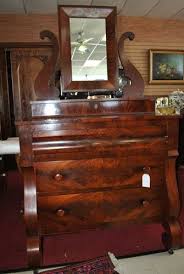 Antique American Empire Flaming Mahogany Chest Dresser Swivel Mirror Circa 1840 Empire Furniture Painting Antique Furniture Painting Wooden Furniture