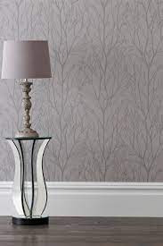 Buy Pewter Twigs Wallpaper From The Next Uk Online Shop Silver Wallpaper Living Room Wallpaper Living Room Accent Wall Dining Room Wallpaper