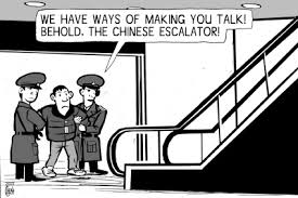 1 drawing on layered paper : The Chinese Escalator By Sinann Media Culture Cartoon Toonpool