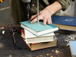 Stacked Books Table Lamp Diy Table Lamp Book Furniture Book Table