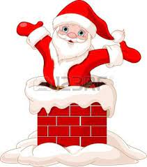 Santa claus near the fireplace and christmas tree with gifts. Papa Noel Feliz Saltando De Chimenea Christmas Drawing Christmas Paintings Christmas Art