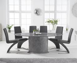 Chatsworth white extending dining table with 6 bewley slate fabric chairs. Colby 200cm Oval Grey Marble Dining Table With Hampstead Chairs Ivory 6 Chairs 1 899 00 Save Up To 30 Off