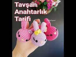amigurumi tavsan anahtarlik nasil yapilir amigurumi tavsan anahtarlik tarifi youtube amigurumi orme kalpler hello kitty