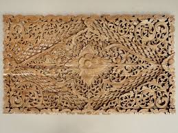 It cam in 4 panels and we attached directly to the wall. Natural Hand Carved Wood Bed Headboard Balinese Lotus Wall Paneling Teak Carving Wall Art Panel Hand Carved Wood Carved Wood Wall Art Headboards For Beds