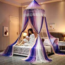 5 out of 5 stars. Elegant Purple Round Gradient Color Mosquito Net Double Deck Romantic Lace Wedding Floor Standing Mosquito Net Bedroom Decor Sw Mosquito Net Aliexpress